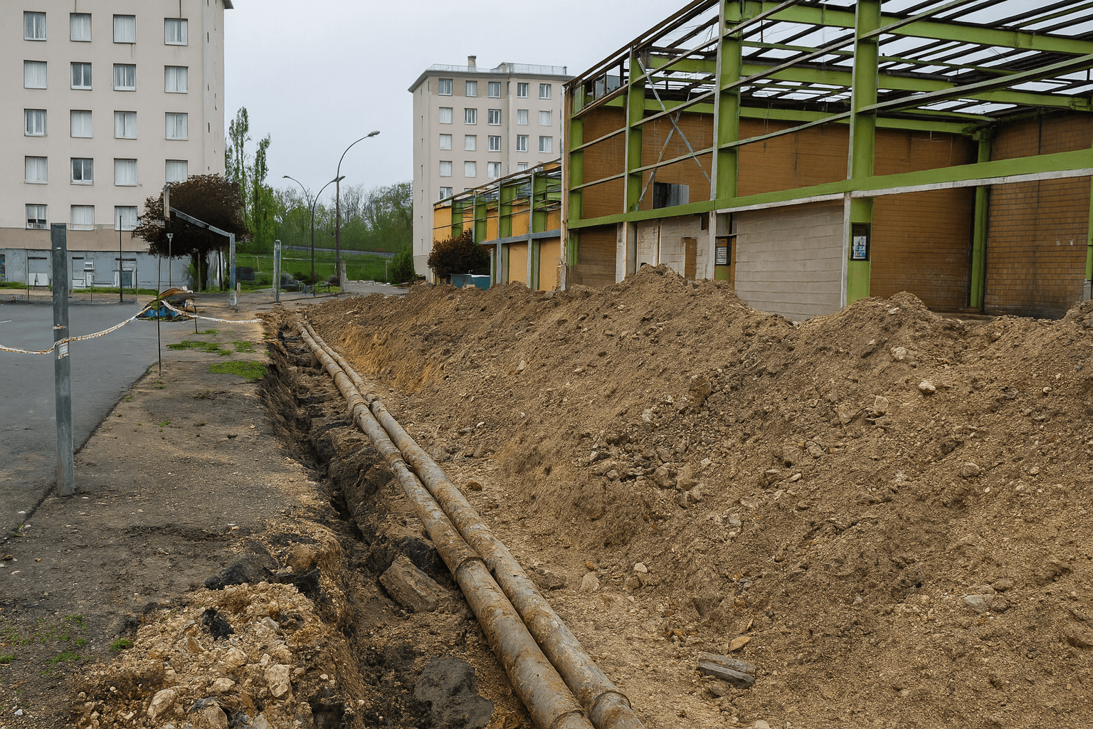 Façade de bâtiment habillée avec un bardage coloré