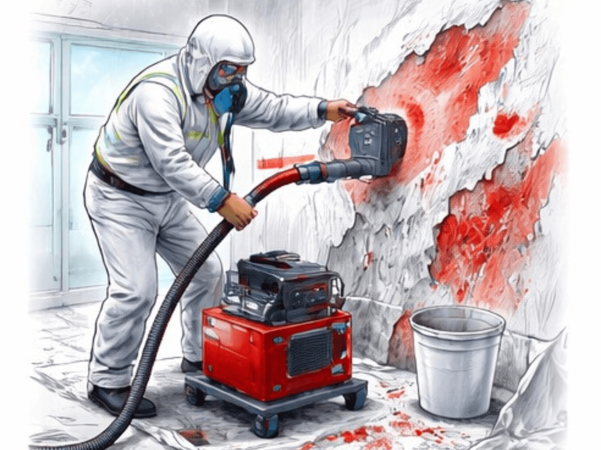 Schéma 3D de la pose d’un bardage métallique horizontal avec ossature secondaire, en bleu (#024e68) et finitions rouges (#ea2626)