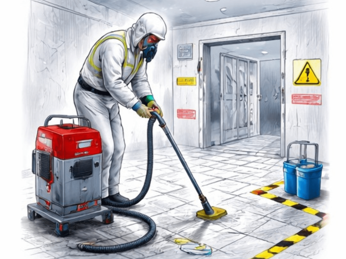 Schéma 3D de la pose d’un bardage métallique horizontal avec ossature secondaire, en bleu (#024e68) et finitions rouges (#ea2626)