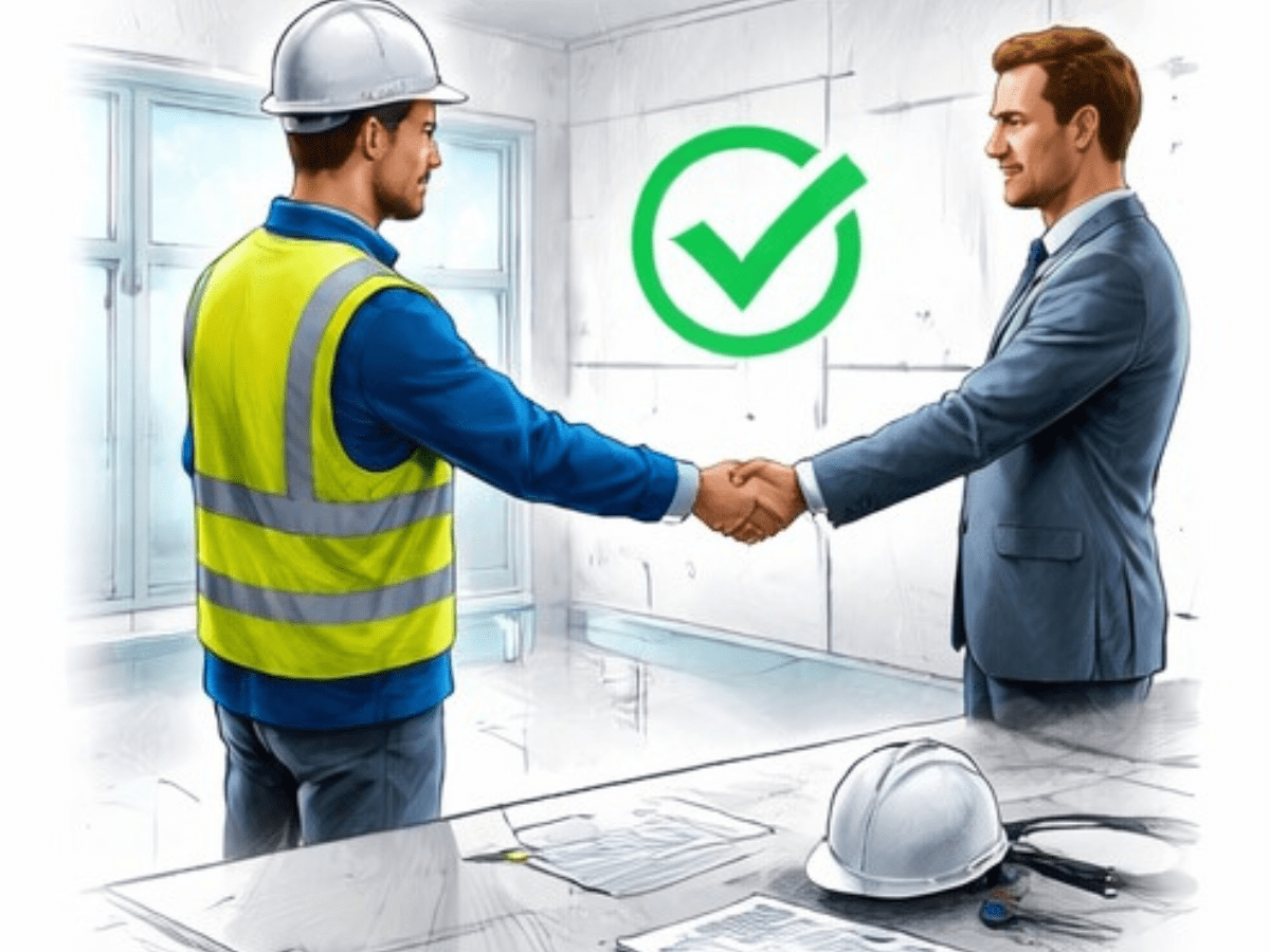 Schéma 3D de la pose d’un bardage métallique horizontal avec ossature secondaire, en bleu (#024e68) et finitions rouges (#ea2626)